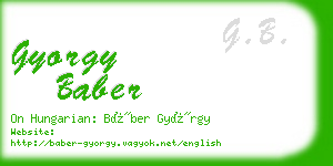 gyorgy baber business card